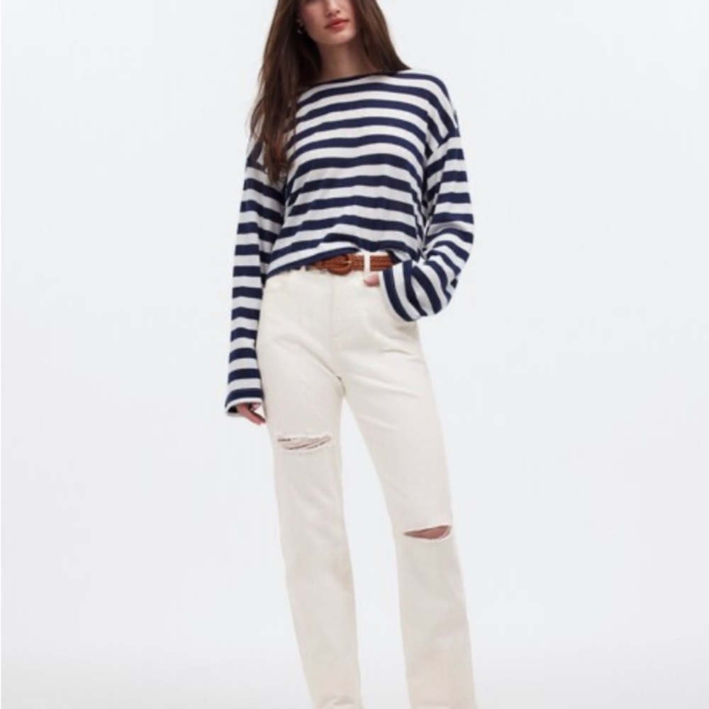 NWT Madewell The Petite '90s Straight Jean—tile white size P33